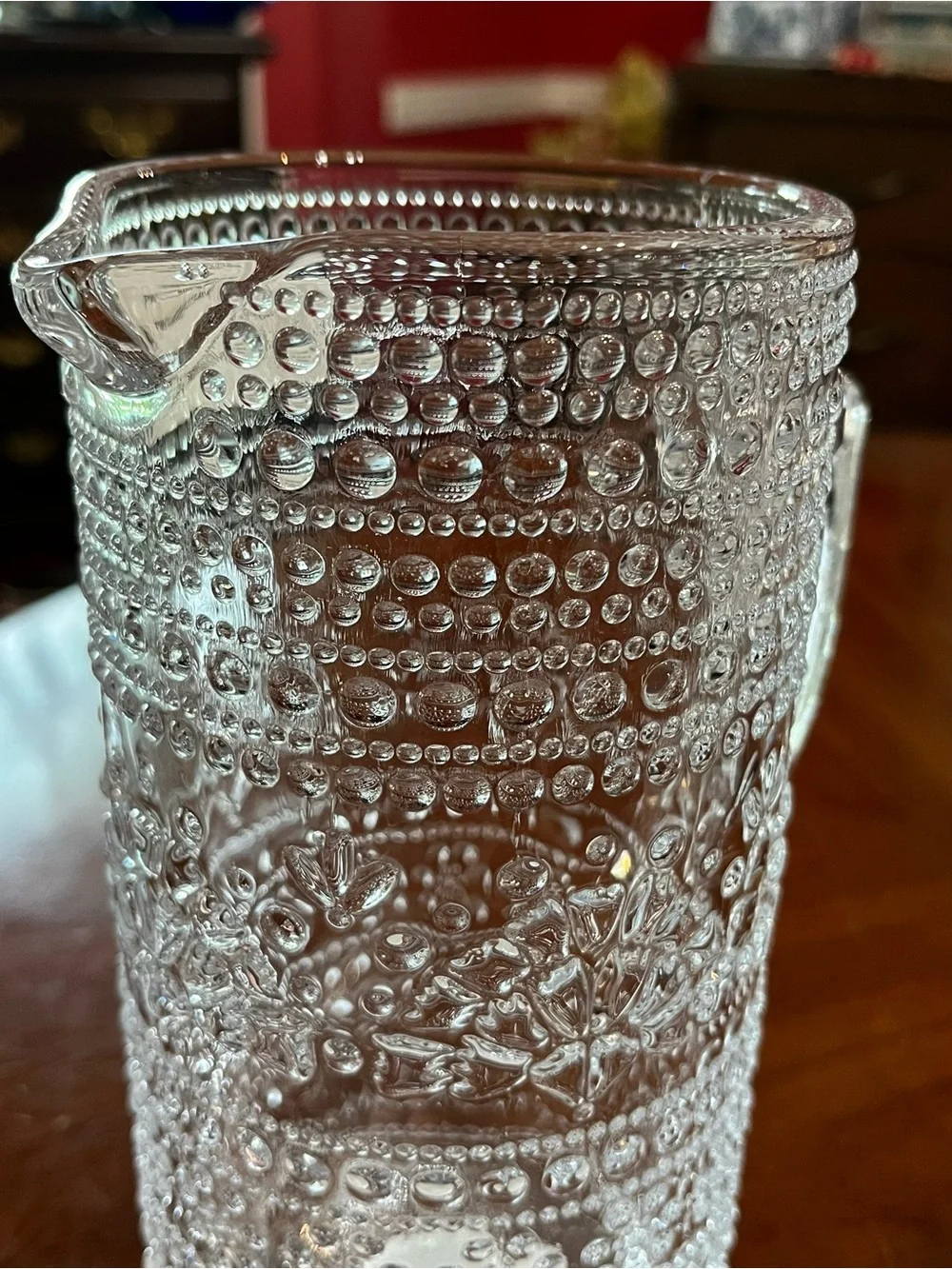 NWT The Pioneer Woman Channing Clear Glass Pitcher 35oz Vintage Hobnail Floral